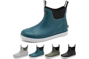 zaxunai Stivali Pioggia Gomma Uomo, Stivaletti Antinfortunistica Uomo, Stivali Da Pesca, Antiscivolo Comode Shorty Boots Scarpe Da Giardino