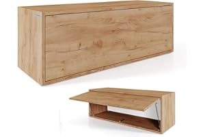 PLATAN ROOM Hängeschrank Schrank 100 x 35 x 35 cm Küchen-Klapphängeschrank für Bad, Flur, Wohnzimmer Wandschrank (Eiche Gold)