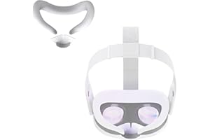 NEWZEROL VR Silicone Cover Compatible for Quest 3, Anti-Sweat Waterproof Replacement Silicone Face Pad Eye Padding Cover Compatible for Quest 3 VR Accessories (White)