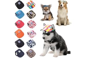 LSGGTIM Hunde Baseballmütze, Outdoor Haustier Baseballmütze Verstellbarer Hundecap mit Ohrlöchern Atmungsaktiv Welpen Hundemütze Kappe Sonnenschutz Sommer Hut für Welpen Hunde Mütze Haustier Cap,S-XL