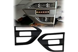 JHCHAN Couvercle d'évent latéral noir mat Garde d'admission d'air pour Ford Ranger Wildtrak T7 T8 2015-2022 Raptor Limited XL XLS XLT Tremor Platinum