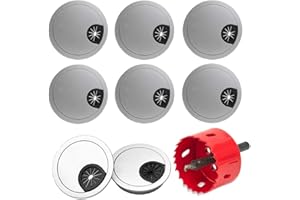 Anyasen 8 Pezzi Passacavo Tondo per Scrivania Passacavo Guida Cavo Plastica Copricavi da Scrivania Cavo di Passacavo scrivania Surface Port Hole Covers con 1 Sega a Tazza 60 mm