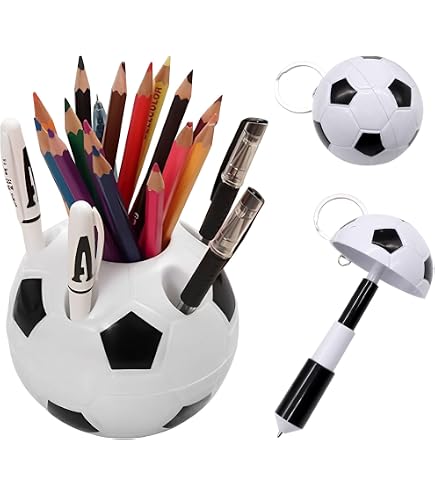 Pot à Crayons - TD® - Football - 10,5 cm - Plastique - Organisateur de Stylo - Beaux-Arts et Loisirs créatifs