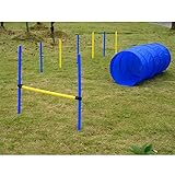PawHut D07-004 Hund Agility Slalom Tunnel Übung Sprungring...