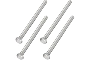 AMLOOPH M8 Bolts, M8 X 150mm Hex Head Cap Screws - A2 Grade Stainless Steel Fully Threaded Hex Bolts for Metal Construction Work, Automotive Machinery (Pack Of 4)