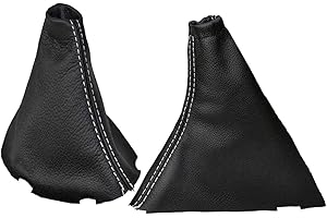 lartepelle Cuffia leva cambio e freno a mano compatibile con Land Rover Freelander 2 vera pelle nera