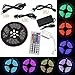 Produktbild Ryham 5050 300LED 5M Nicht-wasserdichte flexible Lampen-Licht-Streifen mit 44 Schlüssel-Fernbedienung und 12V 5A Stromversorgung für Haus Küche Garten Auto-Licht-Dekoration (RGB)