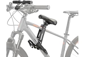 QEARAL Mountain Bike Child Seat, Removable Front Bicycle Child Seat, Compatible with All Adult Mountain Bikes - with Armrest Frame, Suitable for Children Aged 2-5 Years (up to 48 lbs), Easy to Remove and Install