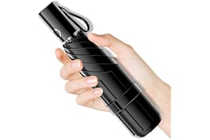 Moorrlii Automatischer Mini-Reise-Regenschirm, winddicht, faltbar, UV-Schutz, sofortiges Öffnen/Schließen für Regen/Sonne, kleines, kompaktes, leichtes Design, passt in Tragetasche/Reisetasche