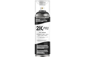 2K PRO 2K Spraydose 400ml - 2 Komponenten Sprühlack, Schnelltrocknender Spritzlack, UV-Beständig, Stoss- und Kratzfest | Schwarz Matt