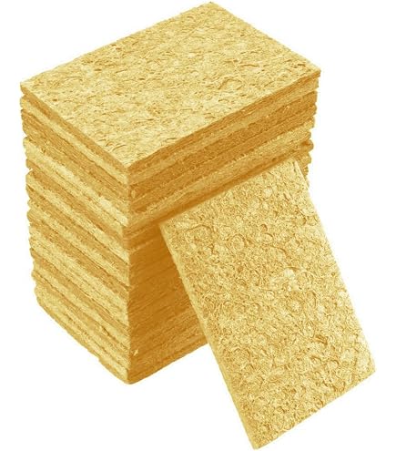 40-Pack Soldering Sponge Set – 50x35mm Rectangle Cleaning Pads For Iron Tips, Yellow, 6mm Thick When Wet