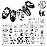 Born Pretty 1 Pc Stamping Plate Hipster Rectangle Manicure Nail Art Image Template