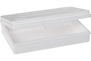 Heathrow Scientific HD15990C skrzynka na 25 szkiełek mikroskopowych, polipropylen, ekonomiczny, długość 141 mm x szerokość 92 mm x wysokość 30 mm, biała