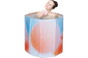 SINBIDE Plegable para Adultos a para Adultos Sin Instalación Plegable Portátil 65x65x70cm para Ducha Sauna y Baño de Hielo Bañera Ducha para Adultos en interiores y exteriores (Naranja)