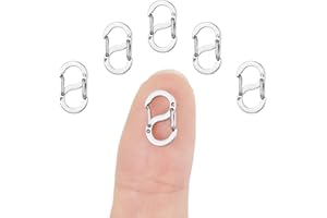 Amabro Lot de 5 fermoirs mousquetons à double ouverture, en acier inoxydable, pour collier et bracelet, fermoirs métalliques (argentés)