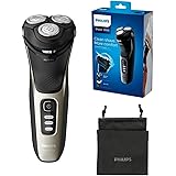 Philips Shaver Serie 3000, Rasoio Elettrico Wet & Dry e Rifinitore a Scomparsa con Astuccio da Viaggio (modello S3230/52)