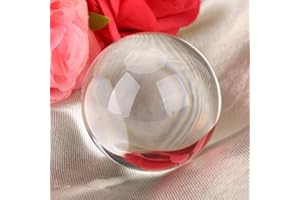 REDXIAO Klare Kristallkugel, einschließlich Holzständer und Geschenkverpackung Lensball Fotografie für dekorative Familienfiguren Wahrsagerei
