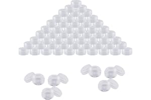 Lawei Lot de 108 mini pots vides de voyage en plastique transparent de 3 g avec couvercles à vis transparents pour crème, lotion, fard à paupières, ongles, poudre, transparent