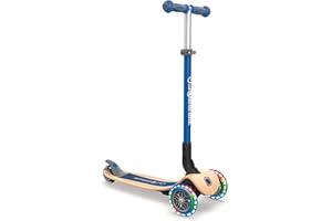 Globber - PRIMO FOLDABLE WOOD LIGHTS - Trottinette pliable, lumineuse à 3 roues en bois pour les enfants âgés de 3 à 7 ans +