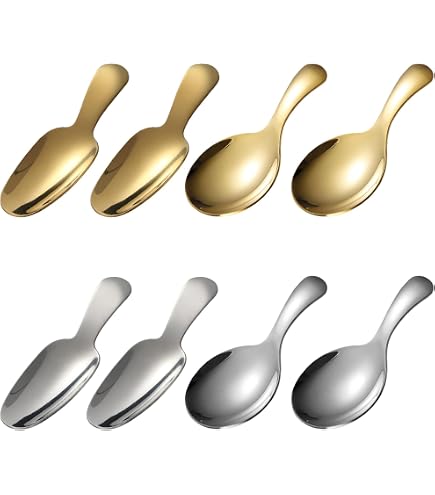5 Mini-Löffel Für Gewürze - Edelstahl, 7.5 Cm Lang, Mehrfarbig, Für Salz, Zucker & Gewürzgläser