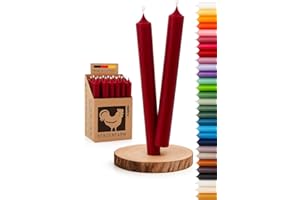 ‎MISS LOVELY Stabkerzen 10 Stück Tafelkerzen durchgehend gefärbt Spitzkerzen für die Tisch-Deko zur Hochzeit Weihnachten & Party Farbe: Bordeaux-Rot Höhe:18cm