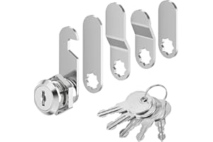 ACONDE Zamek do skrzynki na listy 20 mm, 5 kluczy, zamek meblowy, 5 różnych płytek zamkowych, do drzwi szafy, mebli