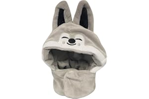 GENERISCH SK Lightstick Cover Compatible with Stray Kids Lightstick Ver1.0/2.0, Plush SKZ-OO Cartoon Shape Light Stick Covers Glow Sticks Decoration (Wolf Chan)