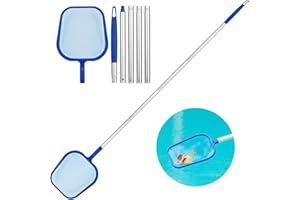 SENTAIMAO Pool kescher，120 cm lang-Teichkescher mit Teleskopstange，kescher Pool Für Teich, Algen & Bestway Pool,Algenkescher Nylon-Netz