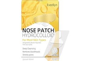 Eveellyn Pore Strips, Hydrocolloid Patches for Deep Cleansing, Unclog and Shrink Pores, Absorbs Oil, Blackhead Remover Strips for Women and Men (10 PCS)