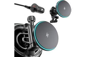 ASTRIVA 15W Autohalterung mit Ladefunktion, Schnelles Laden Qi2 Handyhalterung Kompatibel mit A/B/C/E/G/GLA/GLK Mercedes Benz, Runde Lüftung-Schnelllade Auto Ladegerät für iPhone 17-12 Pro/Max & Samsung