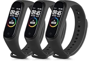 Yisica Bransoletka kompatybilna z Xiaomi Mi Band 4 / Xiaomi Mi Band 3, zapasowy pasek silikonowy, wodoszczelny, do Xiaomi Mi Band 4 / Mi Band 3 (czarny/czarny)