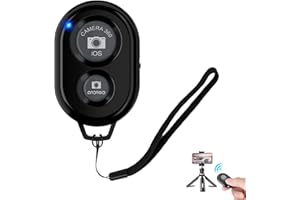 EIAIGKY Telecomando Bluetooth Wireless per Smartphone, Telecomando Bluetooth per iPhone Compatto per Smartphone iOS Android, Scatto a Distanza fino a 10 Metri, Disparatore Portatile Senza App Aggiuntive