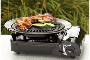 AURAHOME DWD® BBQ Universal Grill Plate Smokeless for Electric Gas or Propane Stoves Camping Cooking healthier food Unlike ordinary frying pans grease drains away through drip slots leaving moist tender food