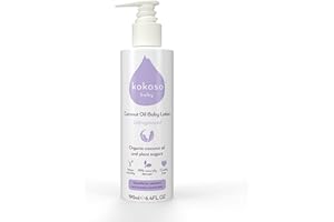 Kokoso Baby - Coconut Oil Baby Lotion, Unfragranced - Organic Coconut Oil & Sweet Almond Oil - Moisturises & Nourishes - Suitable for Dry, Sensitive & Eczema Prone Skin - 190ml
