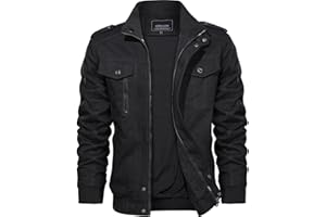 KEFITEVD Chaqueta Bomber Militar Invierno Casual Chaquetas Bolsillos Múltiples Chaquetas Chaqueta Moto Hombre Algodón