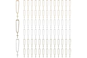 PH PandaHall 60 Colgantes de Cruz Con Cadena de Bolas - 3 Colores de Pascua Con Crucifijo Antiguo - Mini Cruz Para Hacer Joyas, Collares, Pulseras, Gargantillas