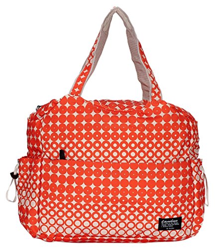 Landuo Women's Baby Diaper Nappy Tote Bag Large Orange