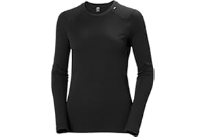 Helly Hansen Damska koszulka Lifa Merino Midweight Crew z długim rękawem, czarna, M