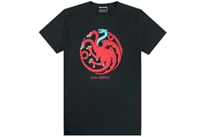 VANILLA UNDERGROUND Game of Thrones Ice and Fire Dragons Emblem Men's Black T-Shirt