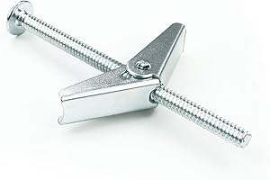 HASWARE Perno de palanca de acero galvanizado y tuerca de mariposa para colgar artículos pesados en la pared de yeso (3/16" x 3",12 piezas)
