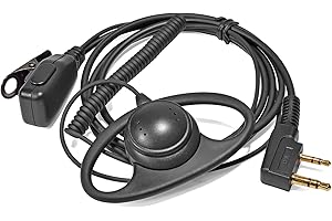 HYSHIKRA Walkie Talkie auricolare con microfono compatibile con Baofeng UV5R 888S UV-82HP Kenwood 2 Way Radio per la sicurezza Bodyguard Outdoor (D Forma, 1)