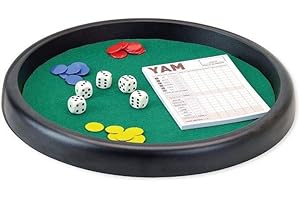 Jeujura des-Yam-421-Diamètre 31 cm Dés-Yam-421 : Piste 5 dés, 21 jetons et 1 Bloc de Yam-Jeu de Société-Âge Minimum : 3 Ans, 8154, Multicolor