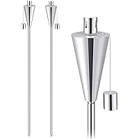 2 Fackeln Gartenfackel Set Edelstahl 115cm - Kindersicherer Verschluss inkl. Glasfaserdocht - Lange Brenndauer für…