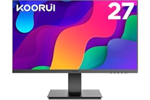 KOORUI Monitor 27 Zoll, Full HD Rahmenlos Bildschirm 16:9 IPS-Panel (75Hz, 5ms, Eye-Care, 1920 x 1080, HDMI, VGA, VESA 75x75)