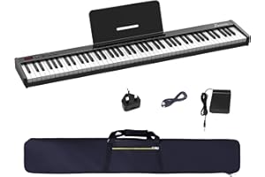 OYAYO Clavier de piano numérique à 88 touches pleine taille, semi-lesté, piano électronique avec deux haut-parleurs intégrés et sac de piano et adaptateurs USB pour enfant et adulte Cadeau