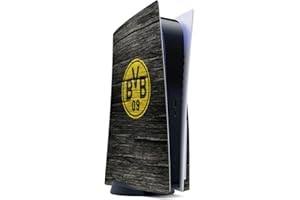 DeinDesign Skin kompatibel mit Sony Playstation 5 Disc Edition Folie Sticker Borussia Dortmund BVB Holzoptik