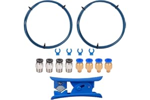 MMOBIEL 2 tubi PTFE Bowden per stampante 3D da 1 m serie XS filamento da 1,75 mm compatibile con stampante 3D Ender 3 V2/ Ender 3 (Pro)/Ender 5/ CR-10/10S 20 incl. 2 raccordi PC4-M10 e taglierina