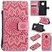 Produktbild Anlike Sonnenblume Prägung Motorola Moto G5 Plus (5.2 Zoll), Brieftasche Schutzhülle PU Leder Flip Hülle Wallet Case Tasche Cover Handytasche Schutzhülle Handy Zubehör Lederhülle Handyhülle mit Bookstyle mit Standfunktion Kredit Kartenfach - rosa