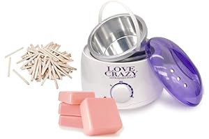 CRIS NAILS SL Crisnails® Kit de Calentador de Cera Eléctrico para la Depilación Profesional 500ml, 4 Ceras y 10 Espátulas de Madera
