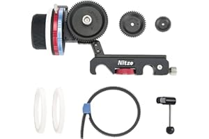 Nitze Follow Focus Kit avec Engrenages d'entraînement, Disques de Marquage, Courroie d'engrenage et Manivelle - MF15D